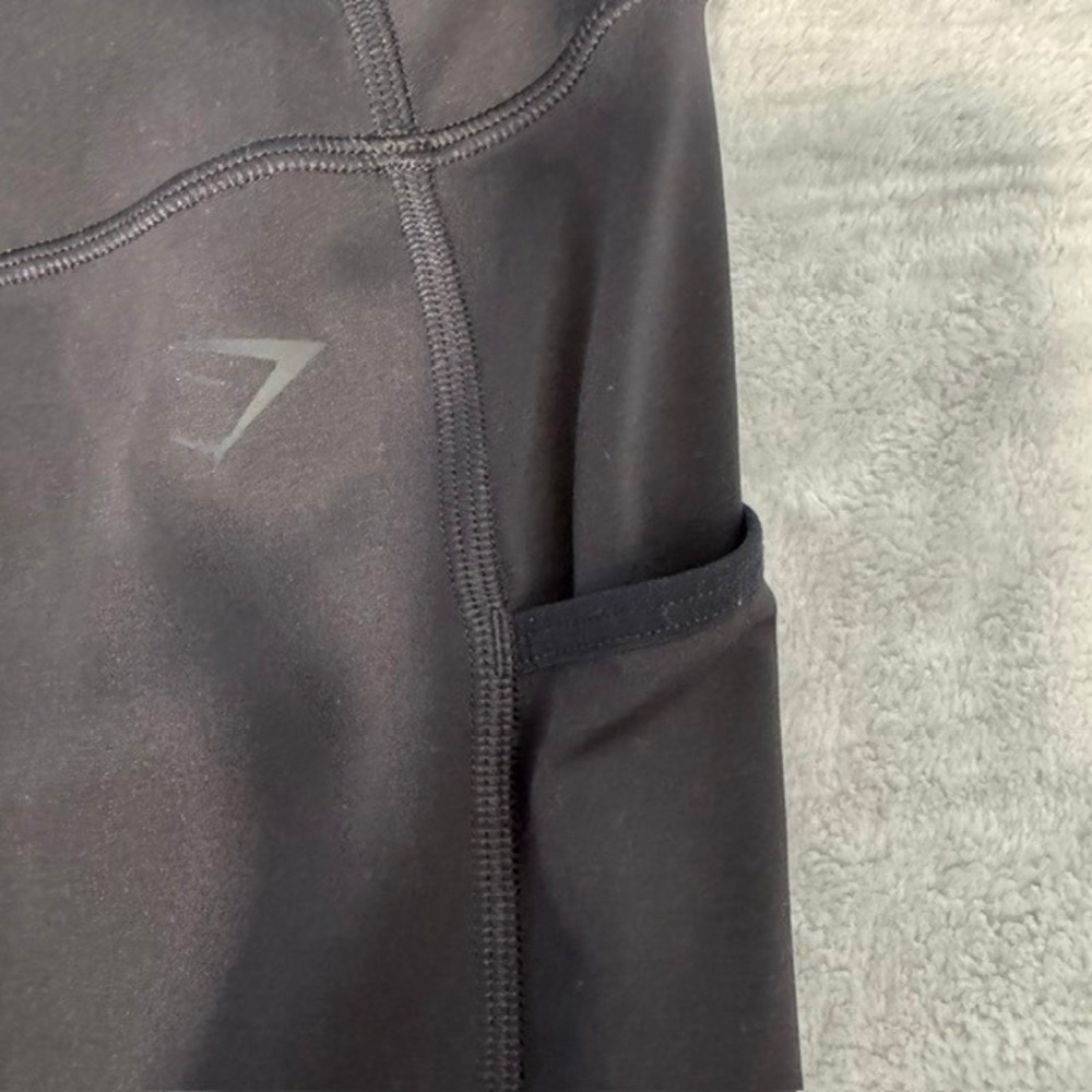 Gymshark Black Pocket Leggings Sz Small EUC High Waisted Athleisure - Picture 2 of 7